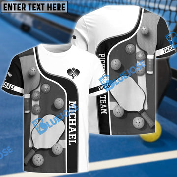 BlueJose Pickleball Gray Shade Personalized Name, Team Name Unisex Shirt