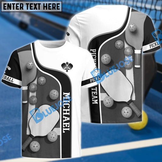BlueJose Pickleball Gray Shade Personalized Name, Team Name Unisex Shirt
