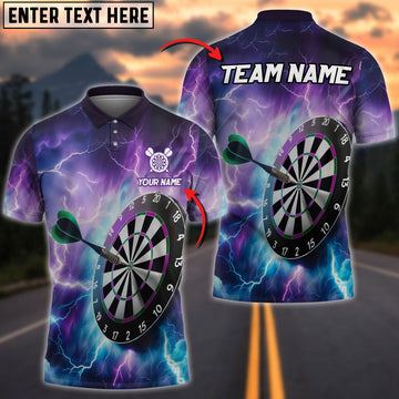 BlueJose Purple Thunder Lightning Darts Personalized Name Shirt