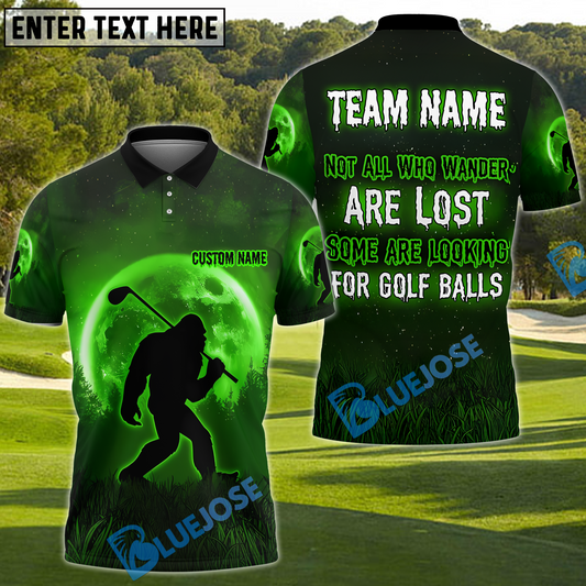 BlueJose Bigfoot Sasquatch Golf Polo Shirt, Funny Golf Shirt Custom Name, Team Name 3D Shirts