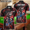 BlueJose Billiards Ball 8 Fire Skull US Flag Personalized Name, Team Name Unisex Shirt ( 6 Colors )