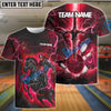 BlueJose Bowling And Pins Fantasy Knight Thunder Lightning Pattern Customized Name 3D Shirt (4 Colors)