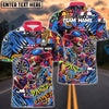 BlueJose Darts Funny Skull Colorful Graffiti Personalized Name, Team Name Shirt (4 Colors)