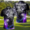 BlueJose Fire Wolf Polo Golf Shirt, Customized Name & Team Name 3D Shirts (4 Colors)