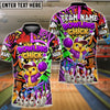 BlueJose Bowling Chick Street Art Customized Name, Team Name 3D Shirt (4 Colors)