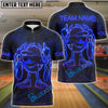 BlueJose Bowling Neon Flame Customized Name, Team Name 3D Shirt (4 Colors)