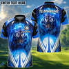 BlueJose Electric Tiger Golf Polo Shirt, Customized Name, Team Name 3D Shirts (4 Colors)
