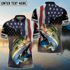 Bluejose Bass Fishing American Flag Custom Name Shirts