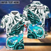 BlueJose Bowling And Pins Blasting Dragon Customized Name 3D Shirt (6 Colors)