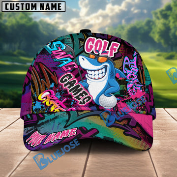 BlueJose Graffiti Shark Swing Golf Cap Multicolor Personalized Cap