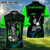 BlueJose Halloween Swing Skeleton Golf Polo Shirt, Customized Name & Team Name 3D Shirts (4 Colors)