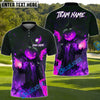 BlueJose Flaming Pumpkin Reaper Golf Polo Shirt, Customized Name & Team Name 3D Shirts (4 Colors)