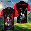 BlueJose Halloween Swing Skeleton Golf Polo Shirt, Customized Name & Team Name 3D Shirts (4 Colors)