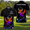 BlueJose Bull Power Drive Golf Polo Shirt, Customized Name & Team Name 3D Shirts (4 Colors)