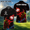 BlueJose Power Strike Bull Golf Polo Shirt, Customized Name & Team Name 3D Shirts (4 Colors)