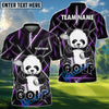 BlueJose Neon Panda Swing Golf Polo Shirt, Customized Name & Team Name 3D Shirts (4 Colors)