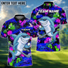 BlueJose Shark Swing Graffiti Golf Polo Shirt, Customized Name & Team Name 3D Shirts (4 Colors)