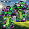 BlueJose Graffiti Gator Golf Polo Shirt, Customized Name & Team Name 3D Shirts (4 Colors)