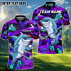 BlueJose Shark Swing Graffiti Golf Polo Shirt, Customized Name & Team Name 3D Shirts (4 Colors)