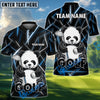 BlueJose Neon Panda Swing Golf Polo Shirt, Customized Name & Team Name 3D Shirts (4 Colors)