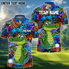BlueJose Graffiti Gator Golf Polo Shirt, Customized Name & Team Name 3D Shirts (4 Colors)