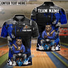 BlueJose Bowling And Pins Bear Graffiti Hoodie Gangster Customized Name, Team Name 3D Shirt (4 Colors)