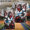 BlueJose Bowling & Pins Muscular Gorilla Strike Bowling Art Customized Name, Team Name 3D Shirt (4 Colors)