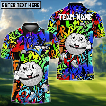 BlueJose Graffiti Street Swing Golf Shirt, Customized Name & Team Name 3D Shirts (4 Colors)