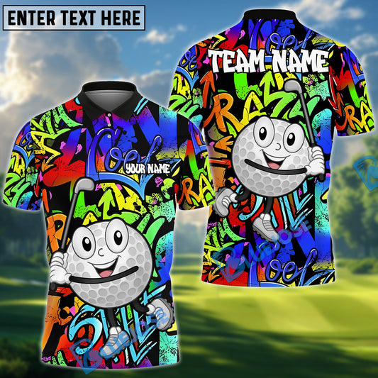 BlueJose Graffiti Street Swing Golf Shirt, Customized Name & Team Name 3D Shirts (4 Colors)