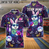 BlueJose Bowling And Pins Bunny Street Style Graffiti Design Customized Name, Team Name 3D Shirt (4 Colors)