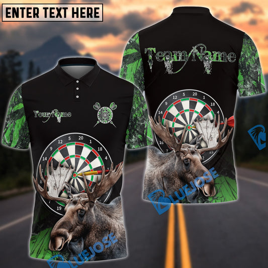 BlueJose Darts Moose Hunting Camo Multicolor Options Personalized Name Shirt For Women (4 Colors)