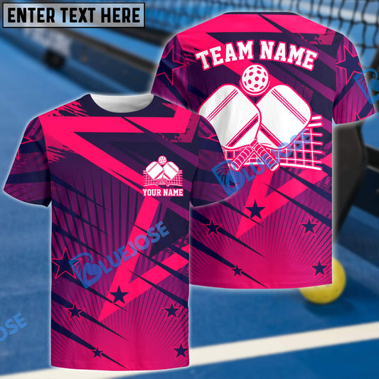 BlueJose Pickleball Star Sky Personalized Name, Team Name Unisex Shirt (4 Colors)