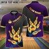 BlueJose Bowling And Pins Royal Crown Customized Name 3D Shirt (6 Colors)