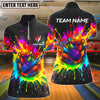BlueJose Bowling And Pins Rainbow Blast Customized Name, Team Name 3D Shirt