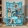 BlueJose Let's Go Fishing Cyan Fishing Blanket