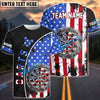 BlueJose Darts Patriotic American Flag Customized Name, Team Name 3D Shirt