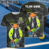 BlueJose Urban Fox Pickleball Graffiti Tee – Street Style Paddle Power Name & Team Name 3D Shirts (4 Colors)