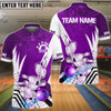 BlueJose Bowling And Pins Shine Lightning Strike Customized Name, Team Name 3D Shirt (4 Colors)
