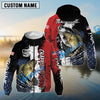 Bluejose Crappie Fishing Paint Scratch American Flag scratch Sport Custom Name & Team Name 3D Shirts