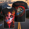 BlueJose Darts Sugar Skull Girl Personalized Name, Team Name Shirt (4 Colors)