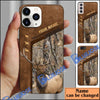 BlueJose Elk Hunting Premium Brown Pattern Personalized Name Phone Case (4 colors)
