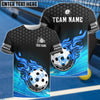 BlueJose Pickleball Fire Dot Personalized Name, Team Name Unisex Shirt (4 Colors)