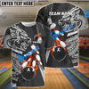 BlueJose Bowling And Pins Dragon Flame Fire Customized Name 3D Shirt (4 Colors)