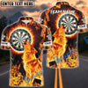 BlueJose Darts Fire Moonlight Dartboard Wolf Personalized Name, Team Name Shirt (4 Colors)
