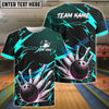 BlueJose Bowling And Pins Thunder Pattern Customized Name, Team Name 3D Shirt (4 Colors)