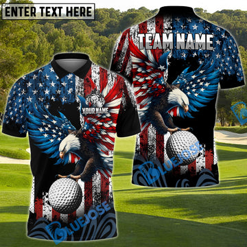 BlueJose Golf American Eagle Golf Power Custom Name & Team Name 3D Shirts