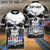 BlueJose Bowling And Pins Haunted Skull Multicolor Customized Name 3D Shirt (4 Colors)