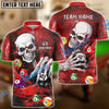 BlueJose Billiards Ball 8 Skull Lightning Personalized Name & Team Name Shirt (4 Colors)