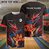BlueJose Bowling And Pins Fire Eastern Dragon Customized Name 3D Shirt (4 Colors)