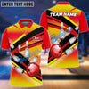 BlueJose Bowling Strike Pins Customized Name, Team Name 3D Shirt (4 Colors)